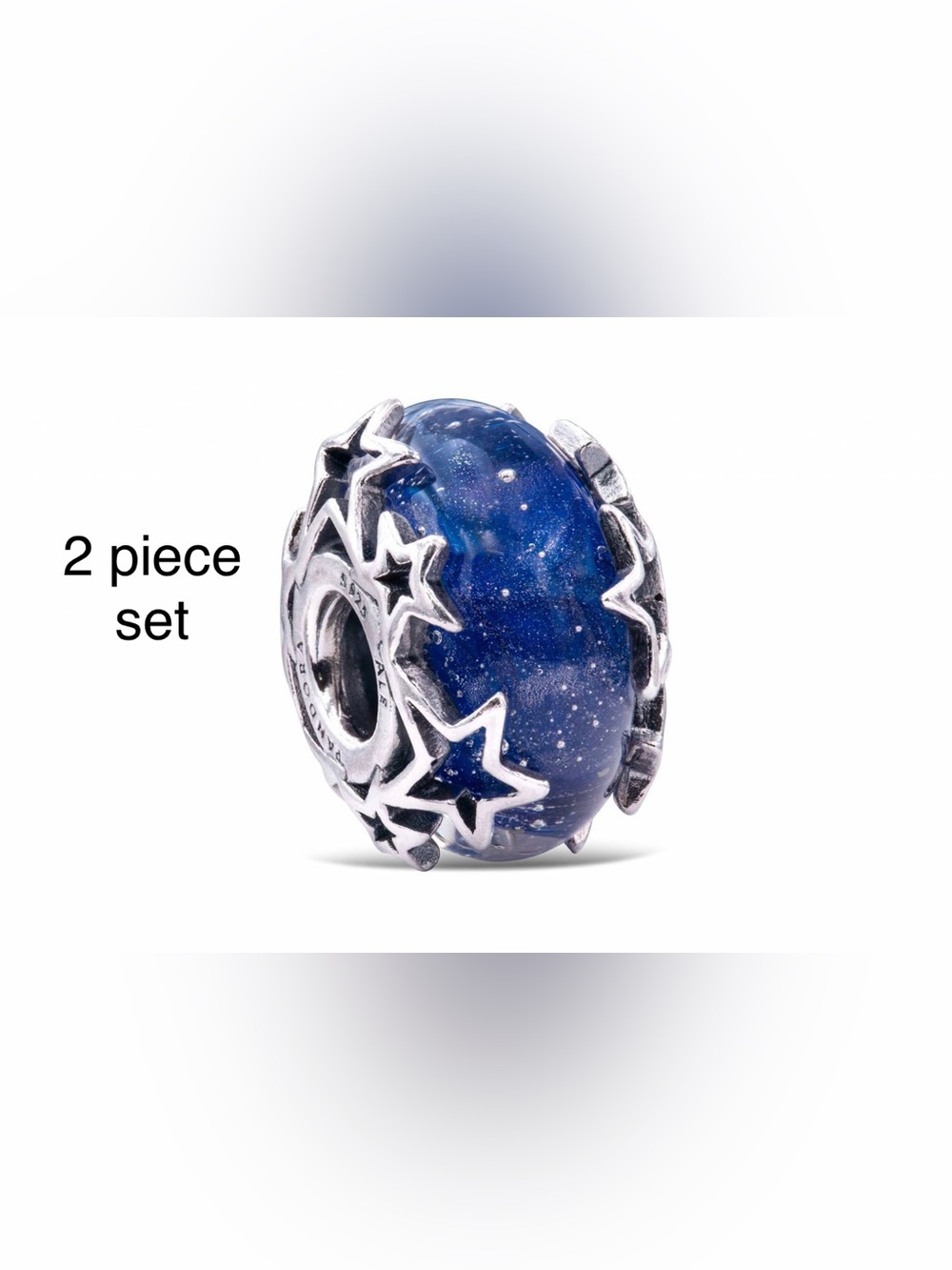 Pandora Charm, Galaxy Blue and Star Murano Charm (2 piece set)